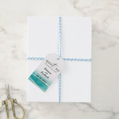 Ontmoet Ons Op Bestemming Trouw Teal Save The Date Cadeaulabel (Met Touw)