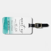 Ontmoet ons op bestemmingsuithuwelijken Blauwgroen Bagagelabel (Voorkant horizontaal)