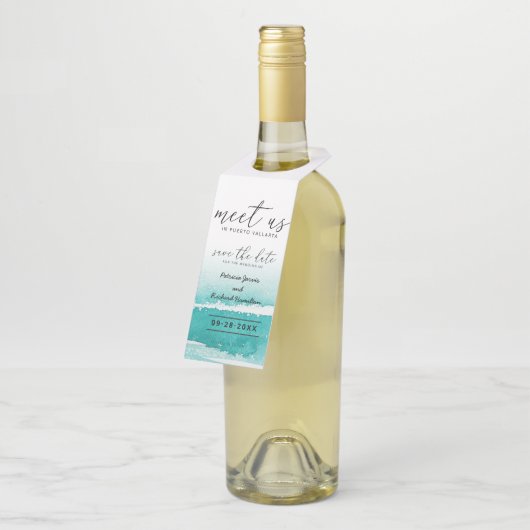 Ontmoet ons op bestemmingsuithuwelijken Blauwgroen Flessenhanger (Schuin)