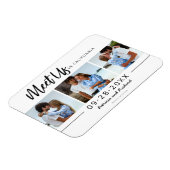 Ontmoet ons op bruiloft met foto op datum 3 magneet (Linkerzijde)