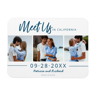 Ontmoet ons op bruiloft met foto op datum 3 magneet