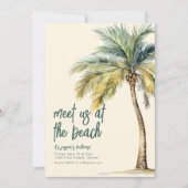 Ontmoet ons op de Beach Birthday Invite Kaart (Voorkant)