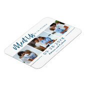 Ontmoet ons op de bruiloft Save The Date 3 foto Magneet (Linkerzijde)