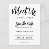 Ontmoet ons op de bruiloft van bestemming sparen d briefkaart (Voorkant)