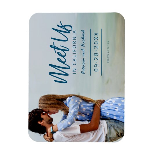 Ontmoet ons op de bruiloft van bestemming sparen d magneet (Verticaal)