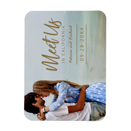 Ontmoet ons op de bruiloft van bestemming sparen d magneet (Verticaal)