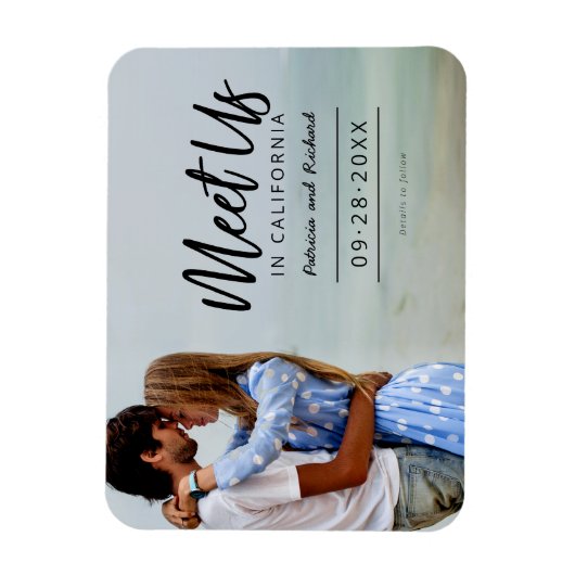 Ontmoet ons op de bruiloft van bestemming sparen d magneet (Verticaal)