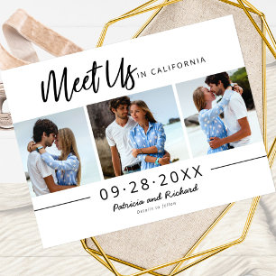Ontmoet Ons Op Trouwen Bewaar De Datum 3 Foto Briefkaart