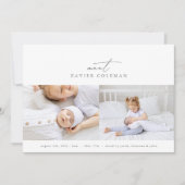 "Ontmoet" onze baby foto collage geboorte Aankondiging (Voorkant)