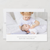 "Ontmoet" onze baby foto collage geboorte Aankondiging (Achterkant)