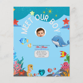 Ontmoet onze jongen baby shower uitnodiging- Onder Flyer