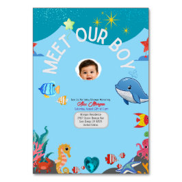 Ontmoet onze jongen baby shower uitnodiging- Onder Kaart