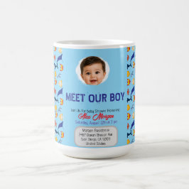 Ontmoet onze jongen baby shower uitnodiging- Onder Koffiemok