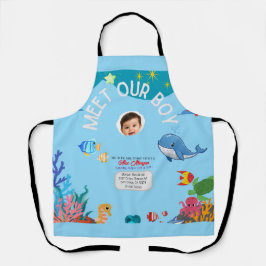 Ontmoet onze jongen Baby Shower Uitnodiging- Onder Schort