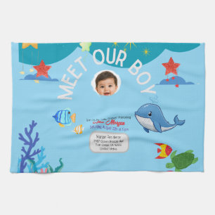 Ontmoet onze jongen baby shower uitnodiging- Onder Theedoek