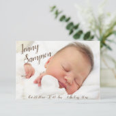 "Ontmoet onze kleine" Foto geboorteaankondiging (Staand voorkant)