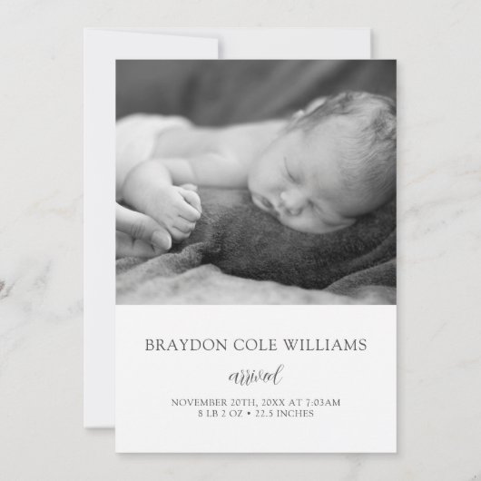 Ontmoet onze kleine liefje geboorte aankondiging (Achterkant)