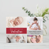 Ontmoet onze kleine Valentijn baby jongen foto geb Bedankkaart (Staand voorkant)