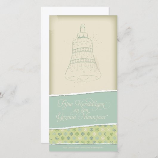 Ontmoete Kerstkaart kerstklok 1 (Voorkant / Achterkant)