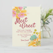 Ontmoeten en uitnodigen van Greet Kaart (Staand voorkant)