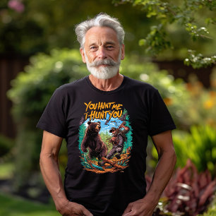 Ontmoeting in de bossen beer jacht grappig t-shirt