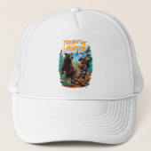 Ontmoeting in de bossen beer jacht grappig trucker pet (Voorkant)