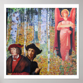 Ontmoeting in het bos - collagekunst poster