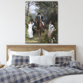 Ontmoeting in het bos (door Heywood Hardy) Canvas Afdruk (Insitu (Slaapkamer))