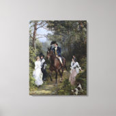Ontmoeting in het bos (door Heywood Hardy) Canvas Afdruk (Voorkant)