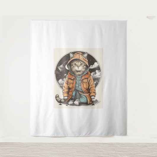 ontmoeting met kat wandkleed (Voorkant)