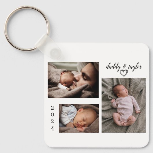 Ontmoeting met nieuwe papa sleutelhanger (Voorkant)