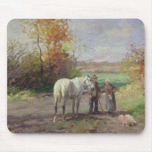 Ontmoeting onderweg naar het veld, 1897 muismat (Voorkant)