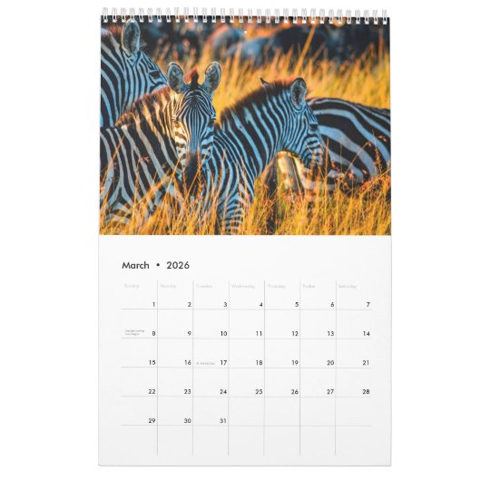 Ontmoetingen in Africa's Wild Kingdom, Kalender (Mar 2026)