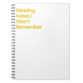 Ontmoetingsnotities die ik me niet zal herinneren notitieboek (Voorkant)