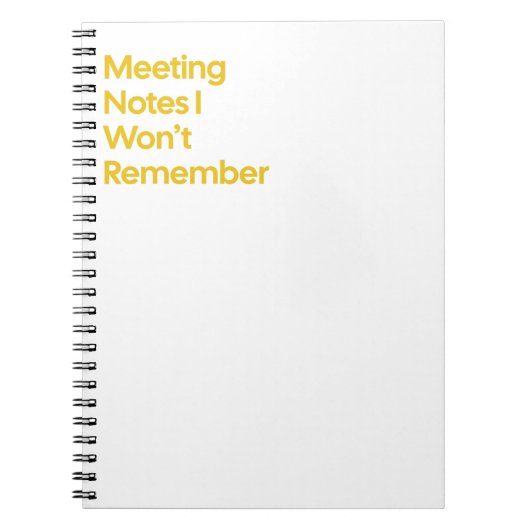 Ontmoetingsnotities die ik me niet zal herinneren notitieboek (Voorkant)