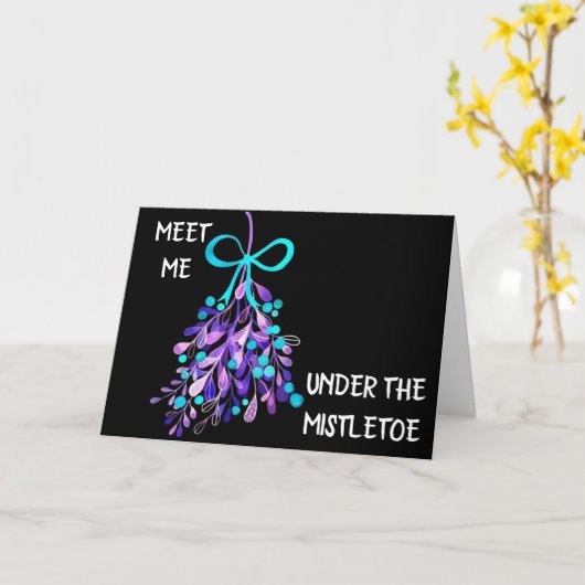 **ONTMOETTE ME ONDER MISTLETOE VOOR EEN VROLIJK KE KAART (Gele Bloem)