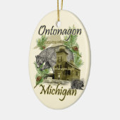 Ontonagon Light Lighthouse Michigan Ornament (Links)