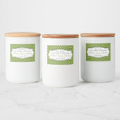 Ontpitte groene olijven polka bloem label voedselcontainer etiket (Flessen)