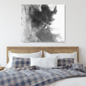 Ontplofbare aftakking aan de zijkant van de bergen canvas afdruk (Insitu (Slaapkamer))