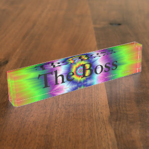 Ontplofbare Stropdas-Dye Desk-naamplaat Naambordje