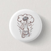 Ontploffen brein grappige cartoon ronde button 3,2 cm (Voorkant)