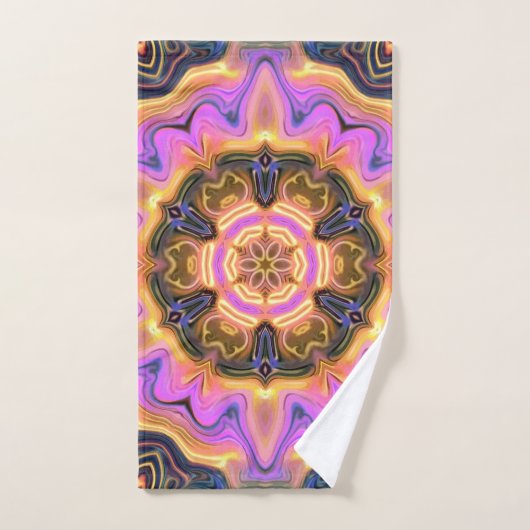 Ontploffende lavapoort Lotus Mandala Bad Handdoek (Handdoek)