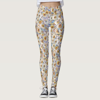 ontploffing van een waterverf-madeliefje leggings