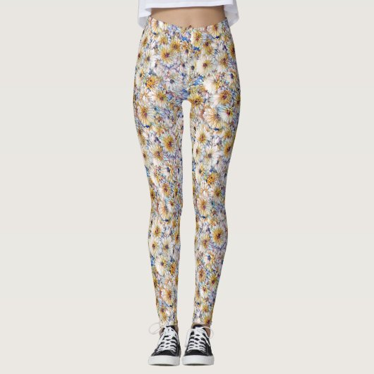 ontploffing van een waterverf-madeliefje leggings (Voorkant)
