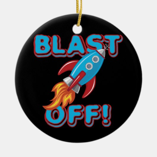 Ontploffing van het Schip van de Raket Keramisch Ornament (Voorkant)