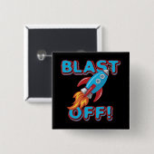 Ontploffing van het Schip van de Raket Vierkante Button 5,1 Cm (Voorkant /achterkant)