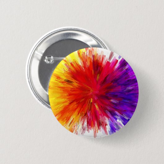 Ontploffing van kleur ronde button 5,7 cm (Voorkant /achterkant)
