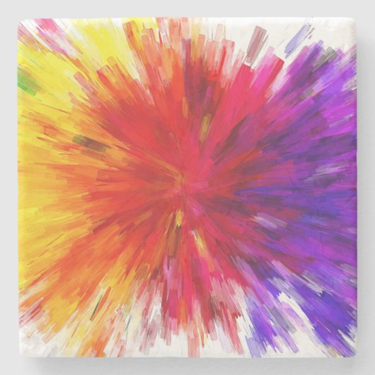 Ontploffing van kleur stenen onderzetter (Voorkant)