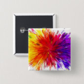 Ontploffing van kleur vierkante button 5,1 cm (Voorkant /achterkant)