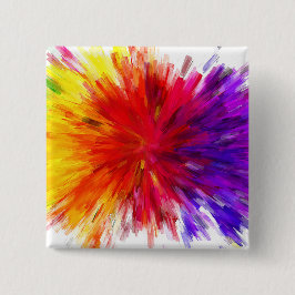 Ontploffing van kleur vierkante button 5,1 cm